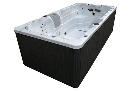 Outdoor Hot Tub Dual Zone Swim Spa Swimming Pool With Led