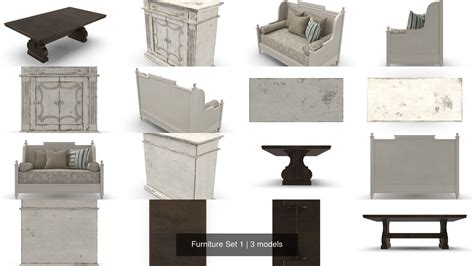 furniture set 1 3d model collection cgtrader