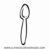 Spoon Cuchara Colorear Cucchiaio Sendok Mewarnai Ultracoloringpages Hiclipart sketch template