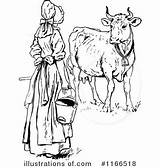 Milk Maid Clipart Illustration Royalty Toon Hit sketch template