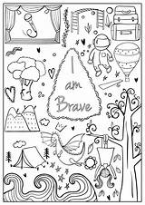 Coloring Brave Am Pages Mantra Printable Colouring Sheets Book Hopscotch Beautiful Confident Freebies Girls Choose Board sketch template