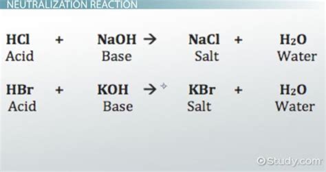 neutralization reaction definition equation examples lesson studycom