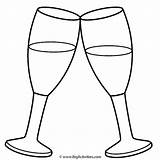 Coloring Glasses Pages Champagne Years Glass Printable Year Happy Drinks Color Print Designlooter Getcolorings 640px 72kb sketch template
