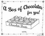 Coloring Pages Chocolates February Box Printable Kids Printables Valentine Print Bnute Size Productions Person sketch template