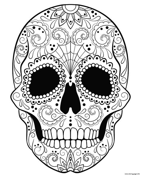 candy skull coloring page printable