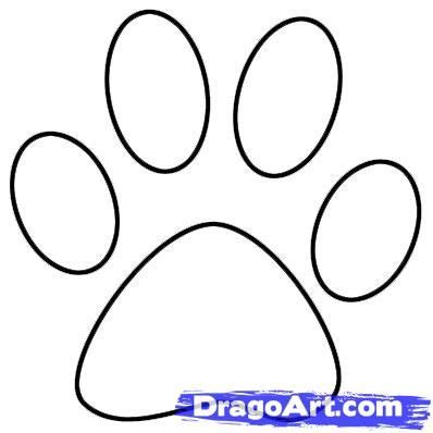 learn   draw  paw print step  step