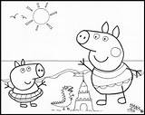 Peppa Pig Coloring Birthday Pages Printable Preschool Similar sketch template