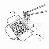 Wok Chopsticks Colourbox sketch template