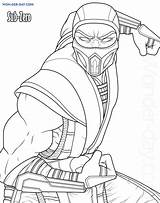 Zero Mortal Kombat sketch template