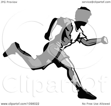 Clipart Grayscale Runner In Profile Royalty Free Vector