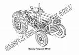 Massey Ferguson Tractor Parker Murray Sketch Coloring Mounted Sketches Model Template Drawings sketch template
