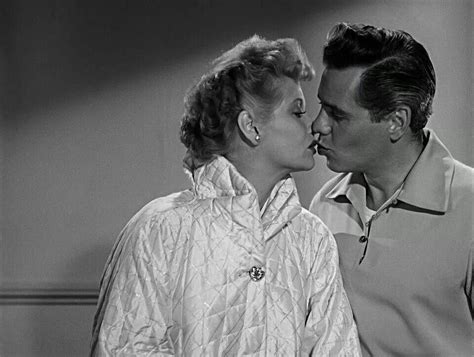 Lucille Ball And Desi Arnaz 1950s Kissing In Their I Love Lucy Screen