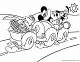 Mickey Mouse Coloring Pluto Pages Car Friends Disneyclips Pdf Camping Going sketch template