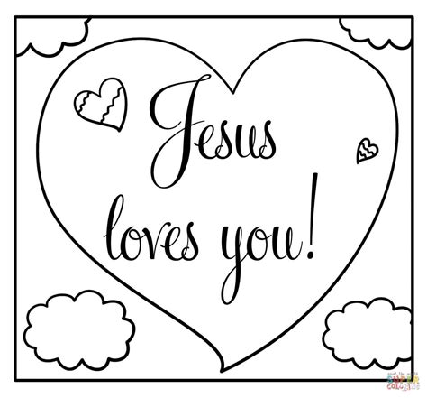 jesus loves  encouraging christian note coloring page