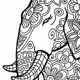 Coloring Elephant Pages Adults African Elephants Mandala Printable Print American Kids Tribal Color Book Drawing Adult People Getcolorings Geometric Culture sketch template