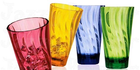8 Acrylic Drinking Water Drink Glasses Coloured Plastic
