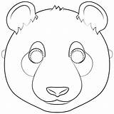 Panda Mask Coloring Printable Animal Templates Pages Masks Giant Supercoloring Categories sketch template