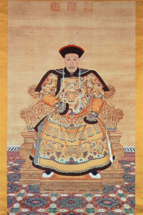 portrait   qianlong emperor  court robes  commanding vision  qing dynasty power