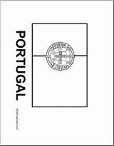 Flag Portuguese Portugal Learn Brazilian Coloring Bandeira Da Abcteach Discover sketch template