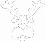 Rudolph Rudolf Reindeer Coloring Pages Christmas Face Print Click sketch template