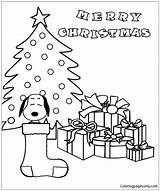 Snoopy Pages Christmas Coloring Color Online Coloringpagesonly sketch template