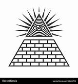 Illuminati Triangle Symbols Eye Masonic Vector Sign sketch template