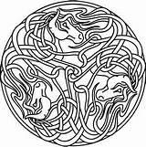 Horses Mandalas Kleurplaten Knots Knopen Celtas Urbanthreads Celta Animales Símbolos Caballos Bordado Artesanías Antiguos Vikingos Adultos Kelt Sembolleri Uitprinten Kleurplaat sketch template