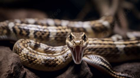 snake   mouth open   teeth background  adult striped