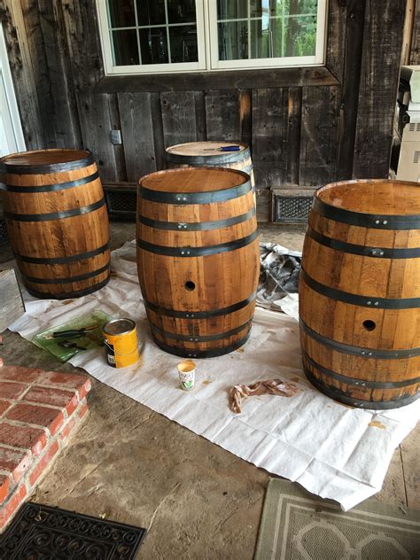 staining process whiskey barrel bar barrel bar barrel table  xxx