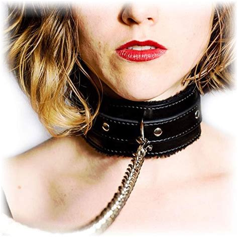 Buy Bdsm Collar Leather Choker With Chain Leash Necklace For Women Men