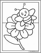 Coloring Bee Pages Flower Bumblebee Flowers Printable Honey Cute Colorwithfuzzy sketch template
