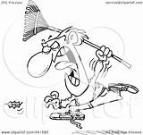 Angry Man Chasing Cartoon Falling Leaf Toonaday Royalty Outline Illustration Rf Clip 2021 sketch template