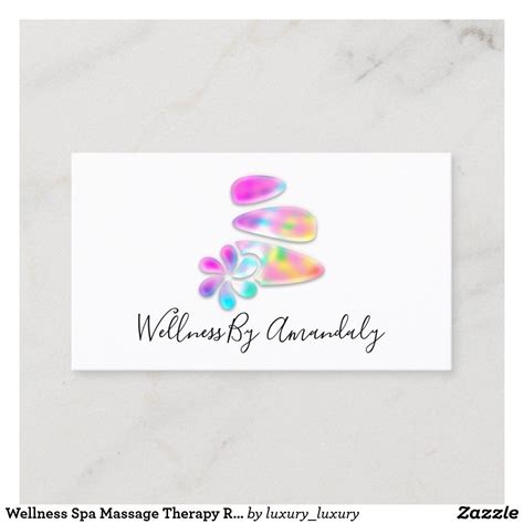 wellness spa massage therapy reflexology unicorn business card zazzle