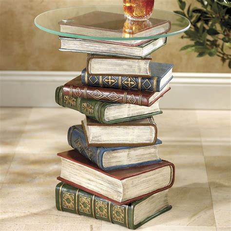 stacked books table stylish home accents  decor graceful