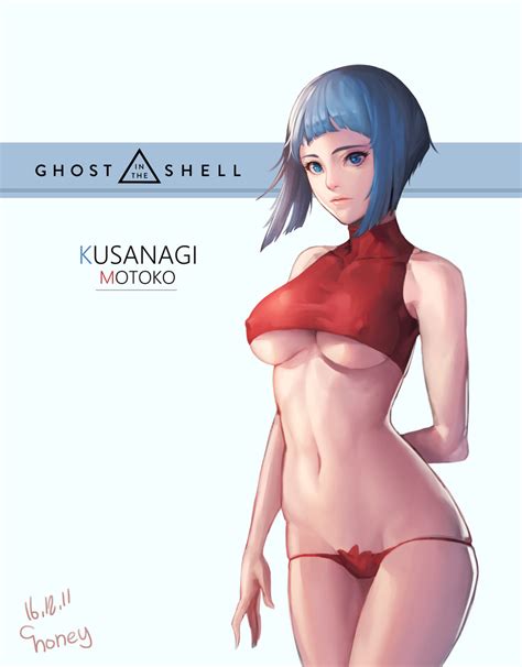 kusanagi motoko ghost in the shell and 1 more drawn by