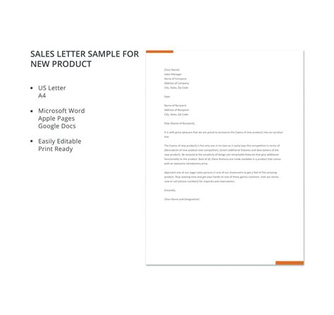 sales letter sample   product template  microsoft word apple