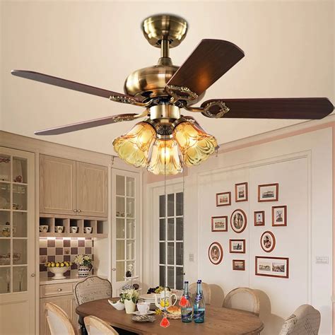 antique luxury bronze ceiling fan glass ceiling fan light living