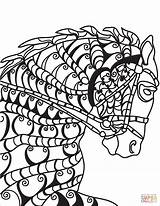 Coloring Horse Caballo Pferd Malvorlage Para Colorear Pages Zentangle Head Dibujo Saddled Printable Dibujos Edupics sketch template