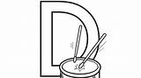Drum Alphabet Letter Coloring Pages Series Nate Bear sketch template