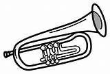 Trumpet Clipart Clip Lineart sketch template
