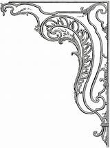 Corner Designs Ornate Ornaments French Graphics Swirls Scrolls Vines Motif Embroidery Fairy Loads sketch template