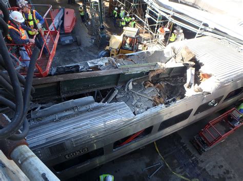 hoboken train crash investigation hampered  heavy damage cbs news