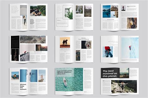 indesign clean minimalist magazine layout  magazines design bundles
