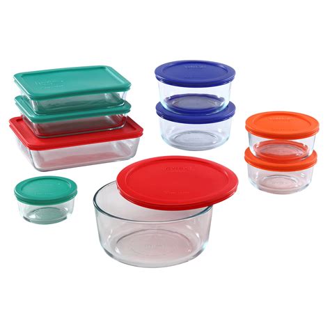 Buy Pyrex Simply Store 18 Pc Glass Food Storage Containers Set Round