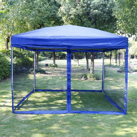 outdoor pop  canopy screen party tent  mesh side walls    ft blue walmartcom