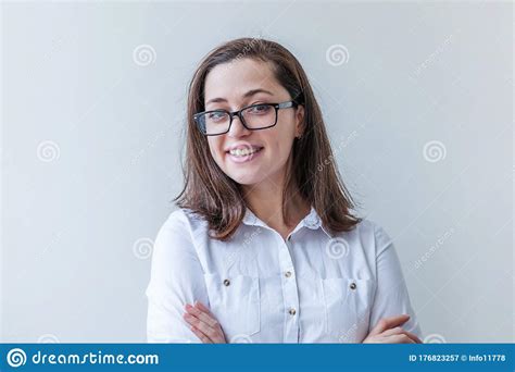 Beautiful Happy Girl Smiling Beauty Simple Portrait Young Smiling