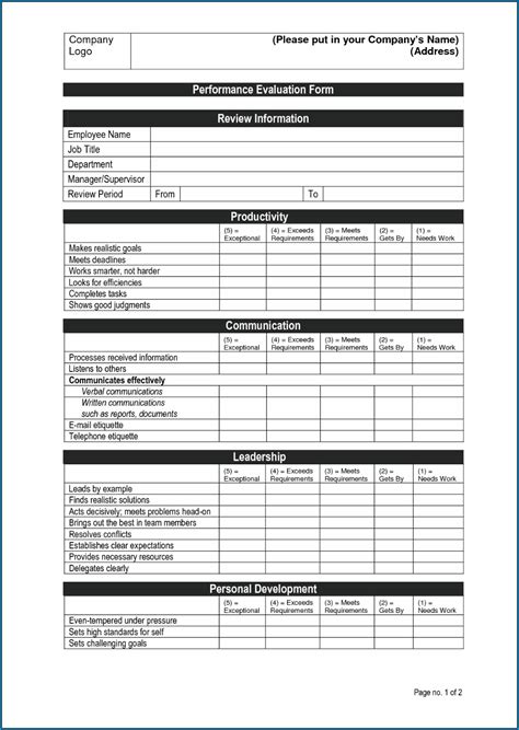 employee review template  letter templates