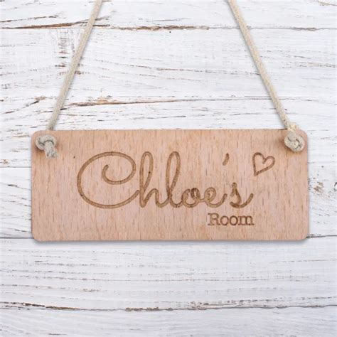 Personalised Wooden Door Garden Signs Chic Hanging Plaques Custom Name