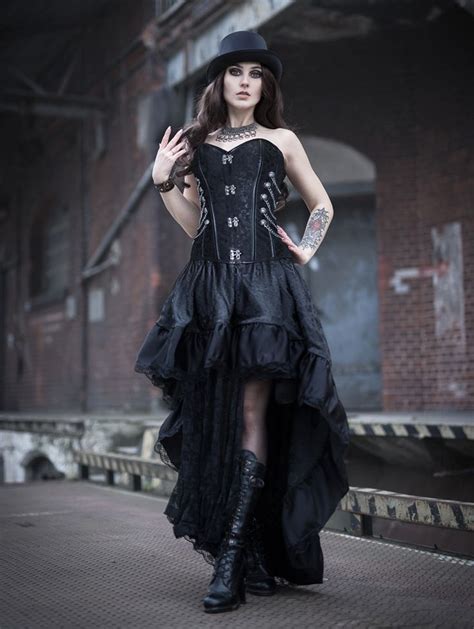 black steampunk lace gothic corset prom party dress prom party