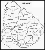 Uruguay Departamentos Mapas Capitales Manera Aprender Didáctica sketch template